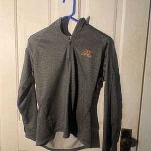 Large, Minnesota Gopher grey quarter zip, gently used, looks brand new